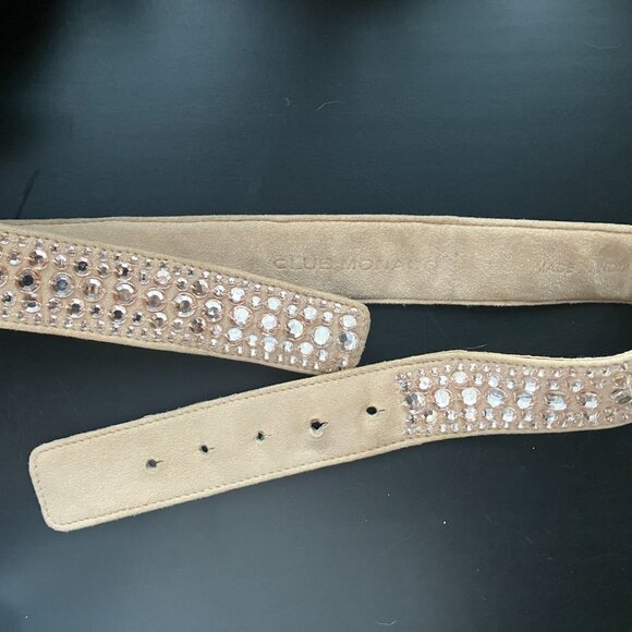Club Monaco Suede and Rhinestone Belt Size S - Picture 4 of 6